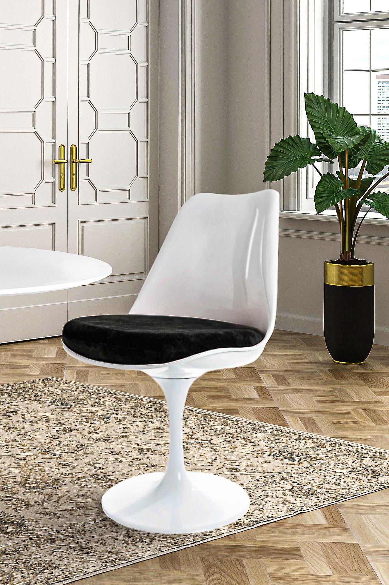 White Tulip Dining Chair with Luxurious Cushion
