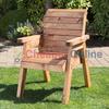 Samuel Alexander Charles Taylor Hand Made Traditional Chunky Rustic Wooden Garden Chair Furniture Flat Packed thumbnail 3