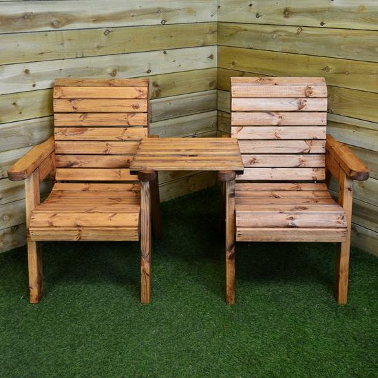 Samuel Alexander Charles Taylor Hand Made 2 Seater Chunky Rustic Wooden Garden Furniture Companion / Love Seat 2