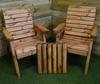 Samuel Alexander Charles Taylor Hand Made 2 Seater Chunky Rustic Wooden Garden Furniture Companion / Love Seat thumbnail 3