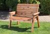 Samuel Alexander Charles Taylor Hand Made Traditional 2 Seater Chunky Rustic Wooden Garden Bench Furniture Flat Packed thumbnail 1