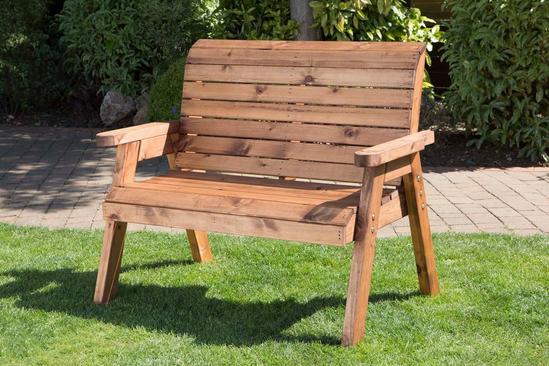Samuel Alexander Charles Taylor Hand Made Traditional 2 Seater Chunky Rustic Wooden Garden Bench Furniture Flat Packed 1