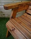 Samuel Alexander Charles Taylor Hand Made Traditional 2 Seater Chunky Rustic Wooden Garden Bench Furniture Flat Packed thumbnail 3