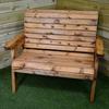 Samuel Alexander Charles Taylor Hand Made Traditional 2 Seater Chunky Rustic Wooden Garden Bench Furniture Flat Packed thumbnail 4