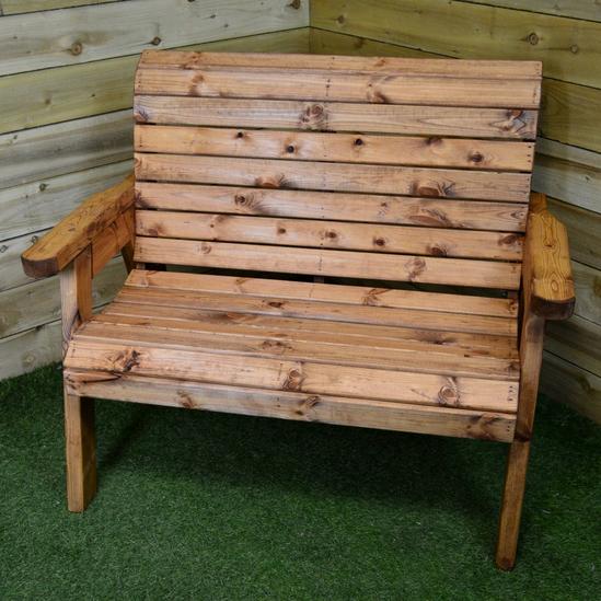 Samuel Alexander Charles Taylor Hand Made Traditional 2 Seater Chunky Rustic Wooden Garden Bench Furniture Flat Packed 4
