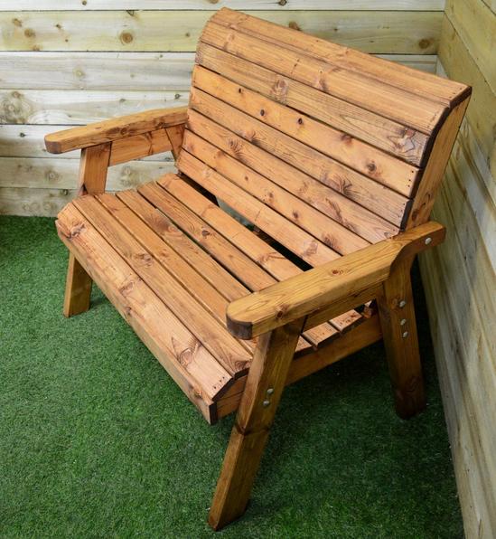 Samuel Alexander Charles Taylor Hand Made Traditional 2 Seater Chunky Rustic Wooden Garden Bench Furniture Flat Packed 6
