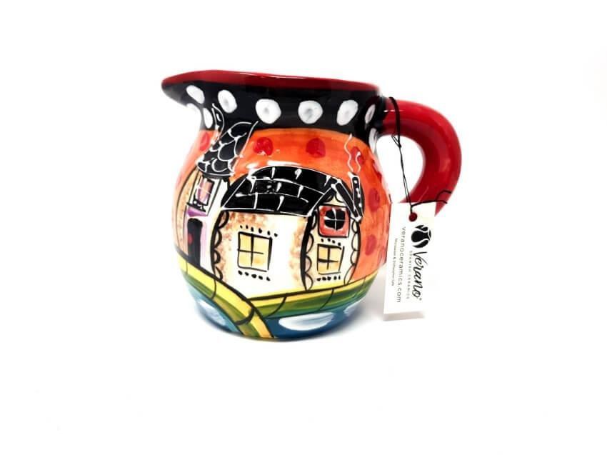 picasso hand painted design ceramic kitchen dining round pourer jug (h) 15cm