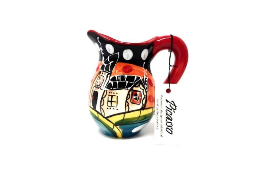 picasso hand painted design ceramic kitchen dining small pourer jug (h) 12cm