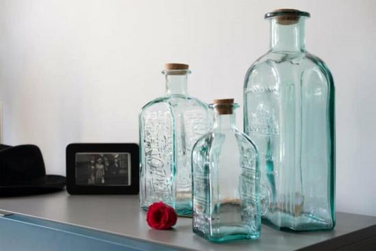 Verano Spanish Ceramics Recycled Glass Antique Clear Embossed Home Décor Vintage Lemonade Bottle w/ Cork 2L 4