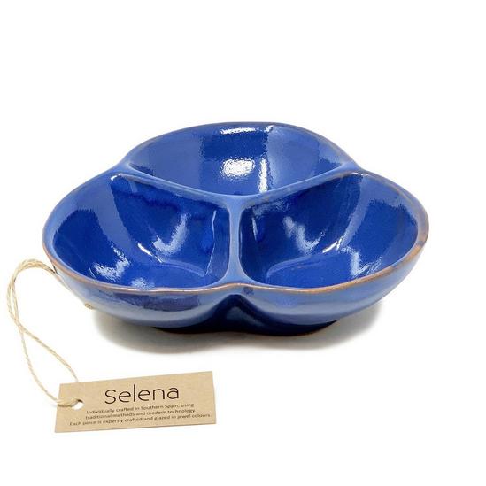 Verano Spanish Ceramics Selena Glazed Hand Dipped Kitchen Dining Snack Trio Dish Medium (D) 18cm 1