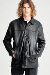 Barneys Originals Button Up Leather Reefer thumbnail 1