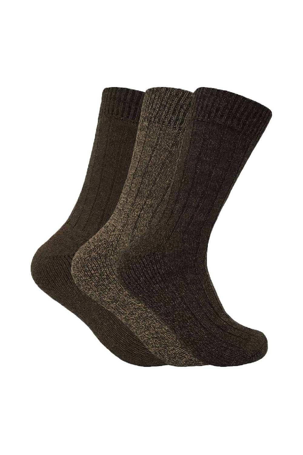 3 Pairs Cushioned Sole Wool Blend Walking Hiking Socks for Boots