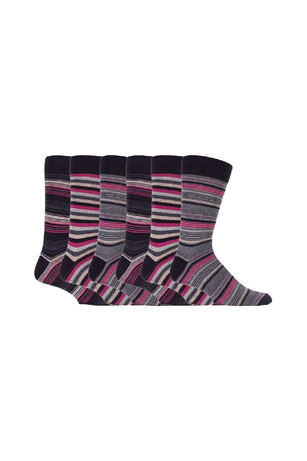6 Pack Colourful Striped Patterned Cotton Dress Socks