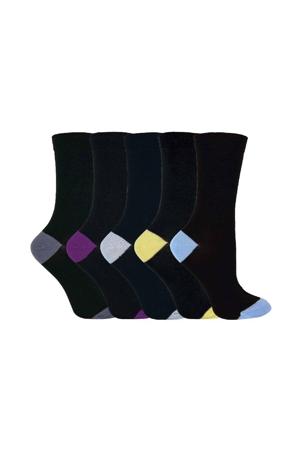 Cotton Rich Soft Top Coloured Heel & Toe Socks