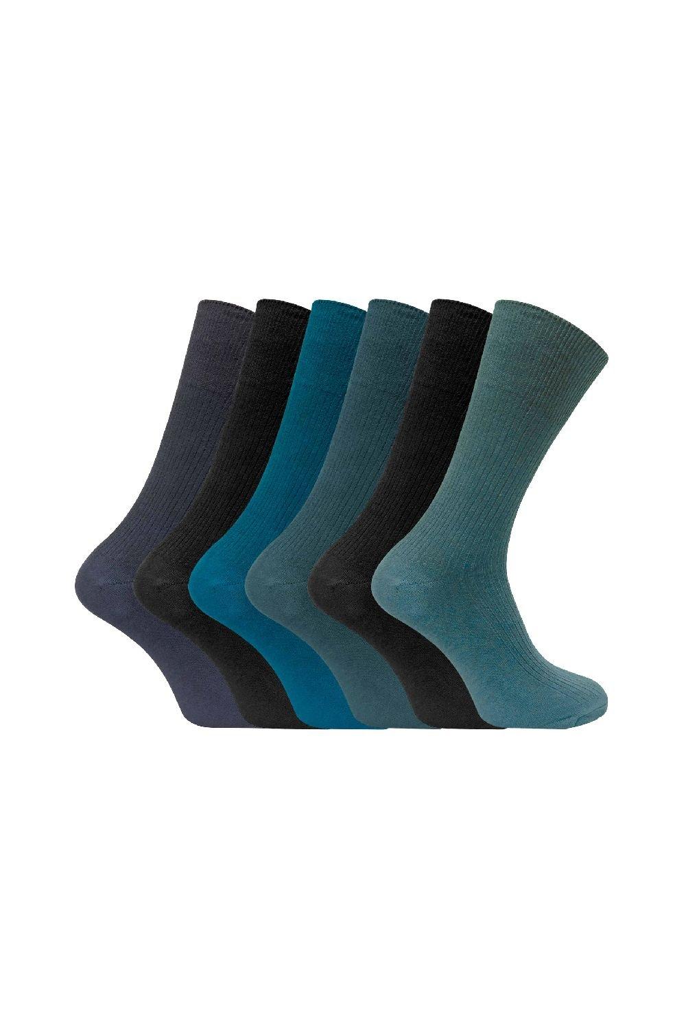 6 Pairs Cotton Non Elastic Loose Wide Top Dress Socks
