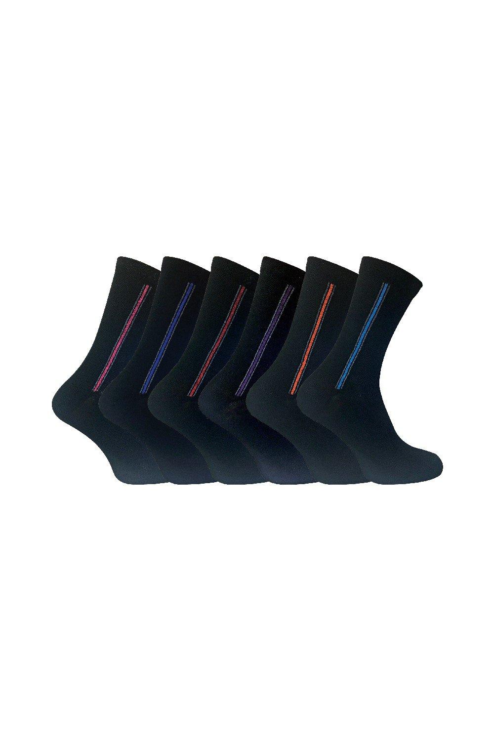 6 Pairs Patterned Coloured Soft Cotton Dress Socks