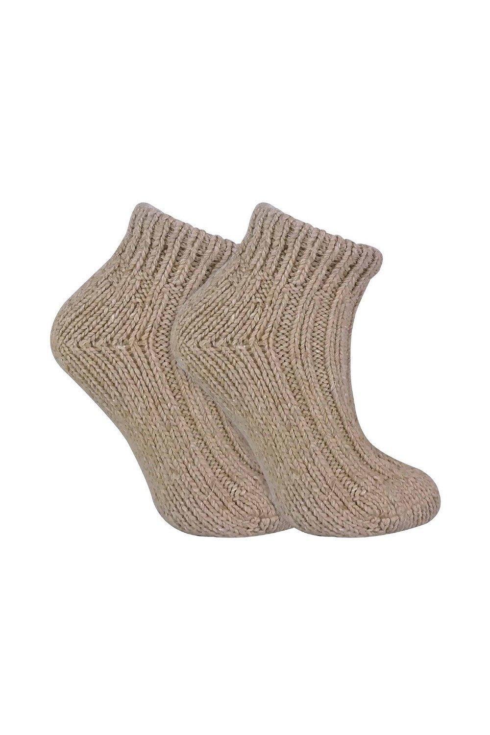 Chunky Ribbed Low Cut Wool Blend Ankle Boot Socks