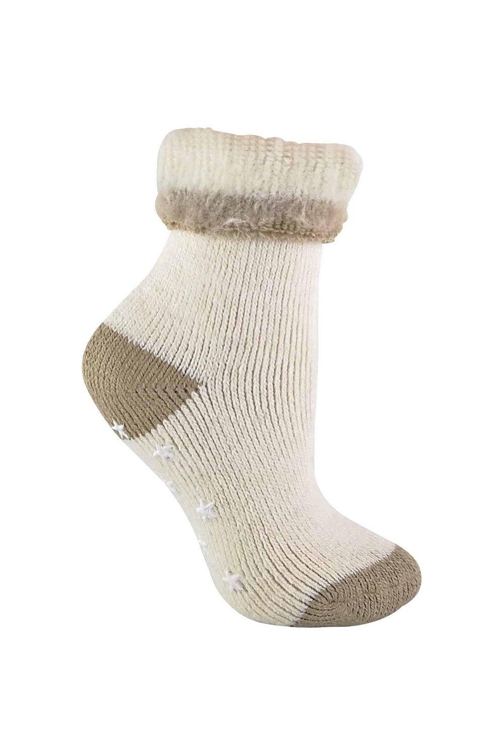 Alpaca Wool Blend Thermal Slipper Bed Socks with Grippers