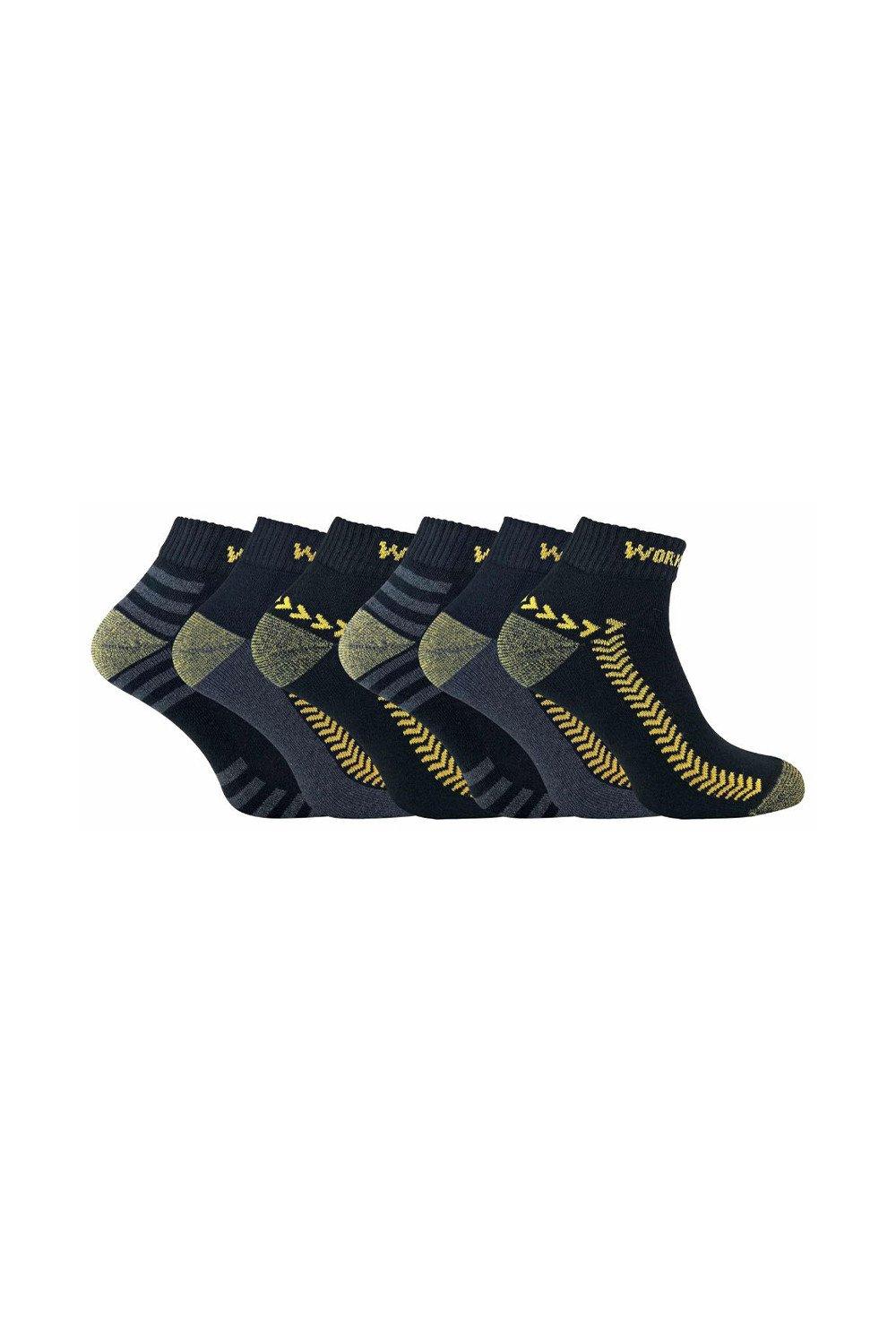 6 Pairs Breathable Low Cut Work Socks with Reinforced Heel & Toe
