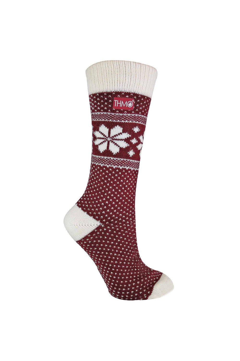 Vintage Nordic Fairisle Style Winter Wool Blend Socks