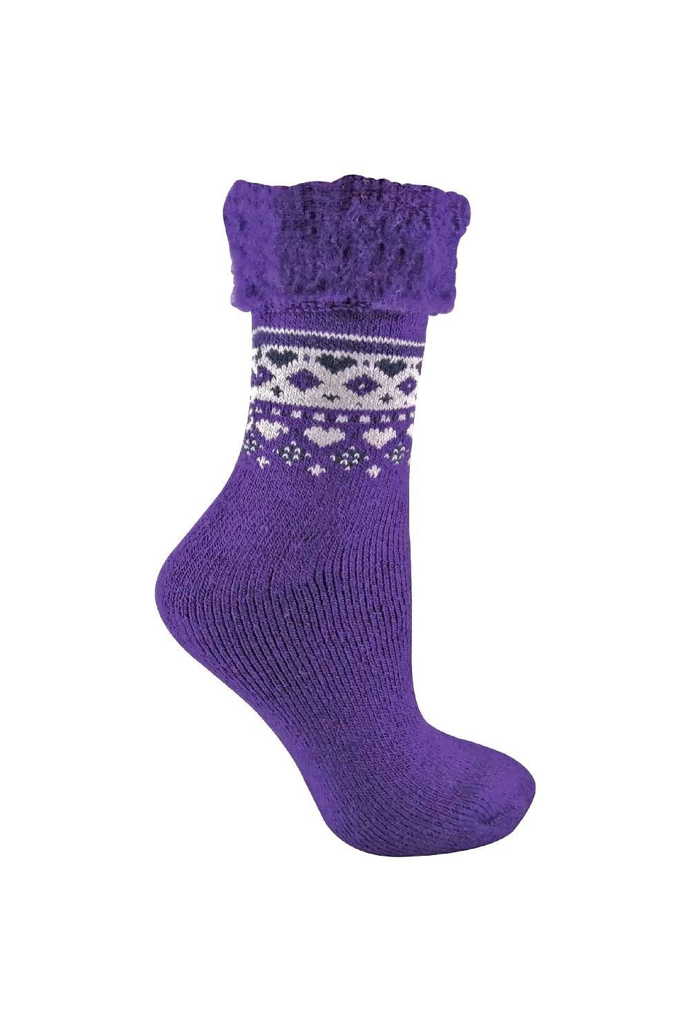 Turn Over Top Warm Thermal Winter Nordic Bed Socks