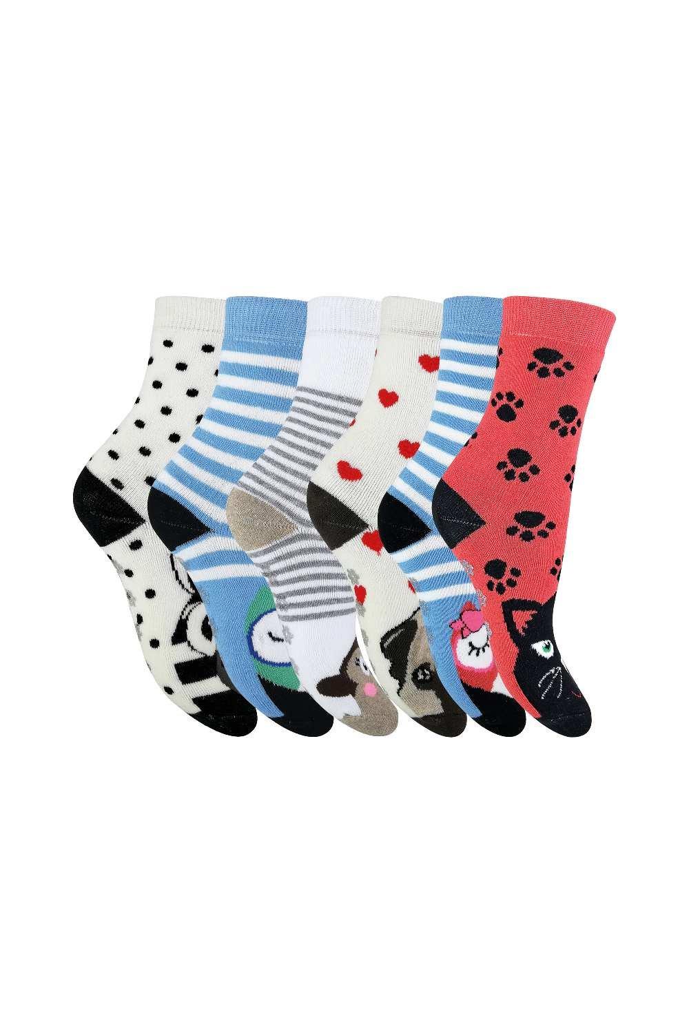 6 Pack Soft Thick Thermal Slipper Socks with Grippers