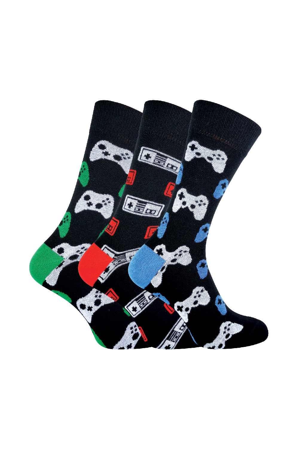 3 Pack Retro Gaming Funky Novelty Video Game Socks