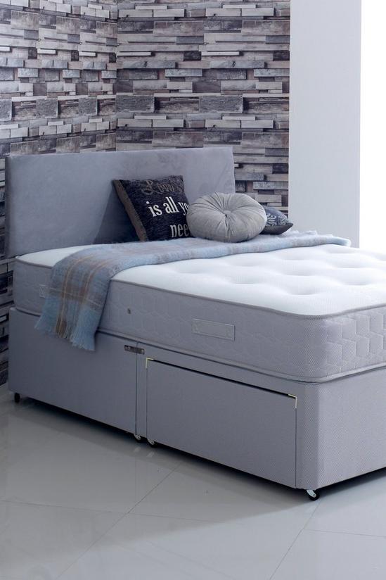 The Shire Bed Company Dale 1000 Pocket Sprung Mattress plus 2 drawer Divan set including Plain Headboard 1