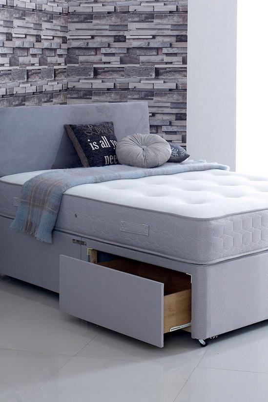 The Shire Bed Company Dale 1000 Pocket Sprung Mattress plus 2 drawer Divan set including Plain Headboard 2