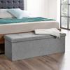 Home Treats Folding Ottoman Storage Box Fabric Ottoman Chest and Footstool | Ideal for Toy Box, Bed End, Shoe Bench, Hallway, Seating (Grey, Large 120 Litres Capacity) thumbnail 1