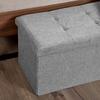 Home Treats Folding Ottoman Storage Box Fabric Ottoman Chest and Footstool | Ideal for Toy Box, Bed End, Shoe Bench, Hallway, Seating (Grey, Large 120 Litres Capacity) thumbnail 3