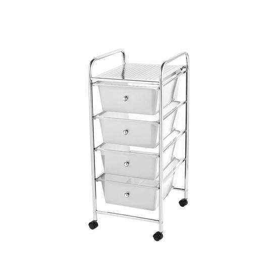 Home Treats Storage Trolley On Wheels, 4 Drawer Storage Unit For Salon, Beauty Make Up, Home Office Organiser 1