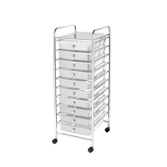 Home Treats Storage Trolley On Wheels, 10 Drawer Storage Unit For Salon, Beauty Make Up, Home Office Organiser 1