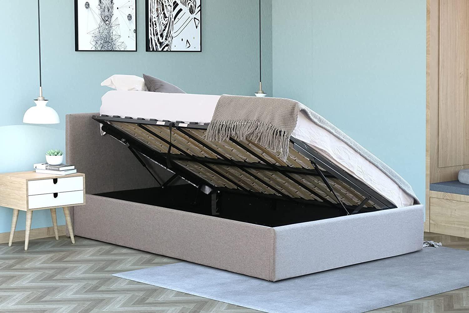 Side Lift  Bed Frame With Under Bed Storage
