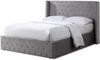 Home Treats Double Bed Frame with Brushed Velvet Winged Headboard Ottoman Upholstered Bed Frame thumbnail 2