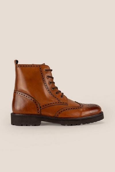Graham Leather Lace-up Brogue Boots