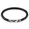 ANCHOR & CREW Skye Silver and Braided Leather Bracelet thumbnail 1