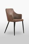 Life Interiors Single' Zarah Leather Dining Chairs' Upholstered Dining Armchair thumbnail 1