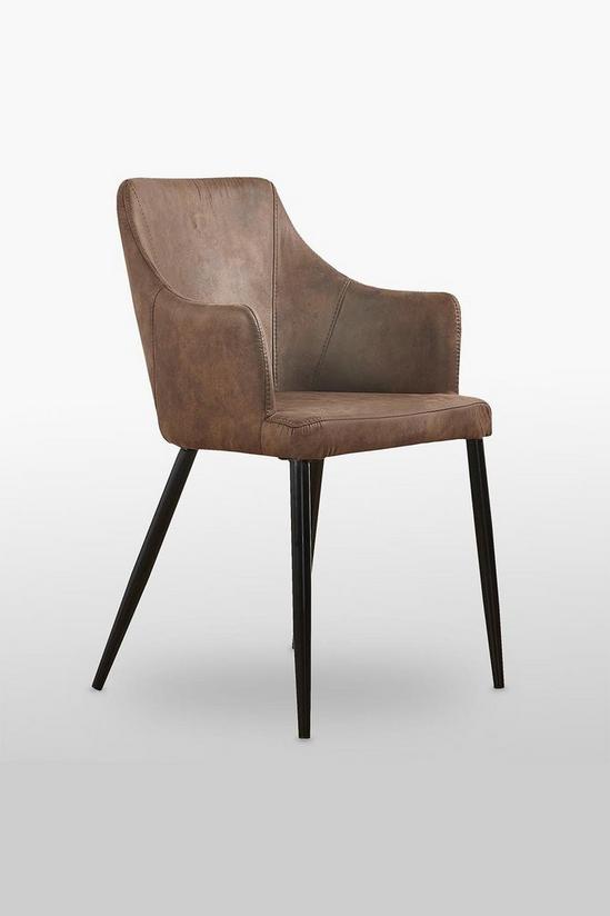 Life Interiors Single' Zarah Leather Dining Chairs' Upholstered Dining Armchair 1