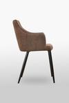 Life Interiors Single' Zarah Leather Dining Chairs' Upholstered Dining Armchair thumbnail 3