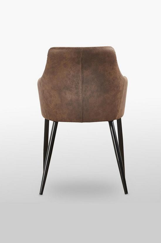 Life Interiors Single' Zarah Leather Dining Chairs' Upholstered Dining Armchair 4