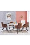 Life Interiors Single' Zarah Leather Dining Chairs' Upholstered Dining Armchair thumbnail 5