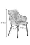 Life Interiors Single' Zarah Leather Dining Chairs' Upholstered Dining Armchair thumbnail 6
