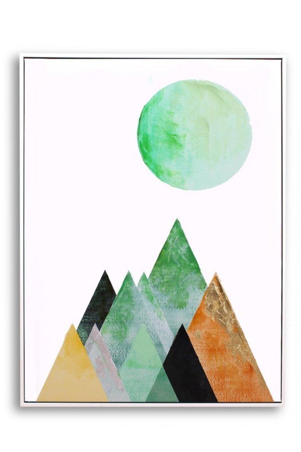 Hand Finished 'Scandes' Framed Print Abstract Wall Art - (W)62.5cm x (H)82.5cm x (D) 5cm