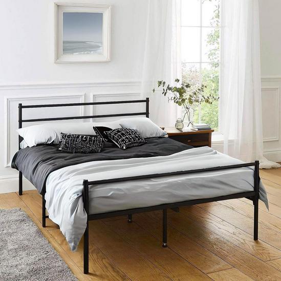 House of Home King Size Metal Bed Extra Strong Frame Stylish Bedroom Storage Modern Sturdy Design 1
