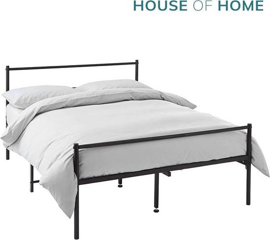 House of Home King Size Metal Bed Extra Strong Frame Stylish Bedroom Storage Modern Sturdy Design 5