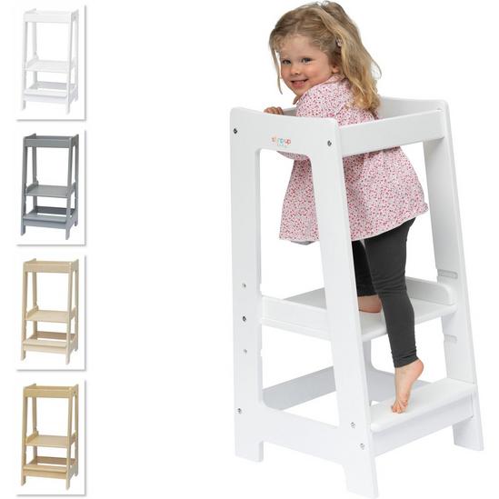 Stepup Baby Montessori Toddler Tower Kitchen Wooden Helper Step Stool with Adjustable Steps and Safety Rail 1