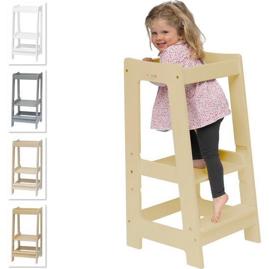 Stepup Baby Montessori Toddler Tower Kitchen Wooden Helper Step Stool with Adjustable Steps and Safety Rail 1