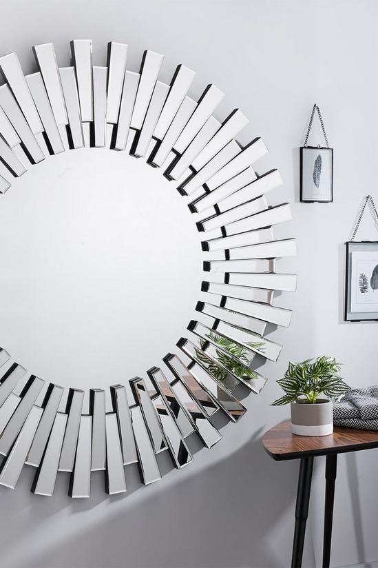 FurnitureboxUK Starburst Medium 80cm 3D Silver Round Sunburst Modern Hallway Bedroom Dining And Living Room Mirror 2
