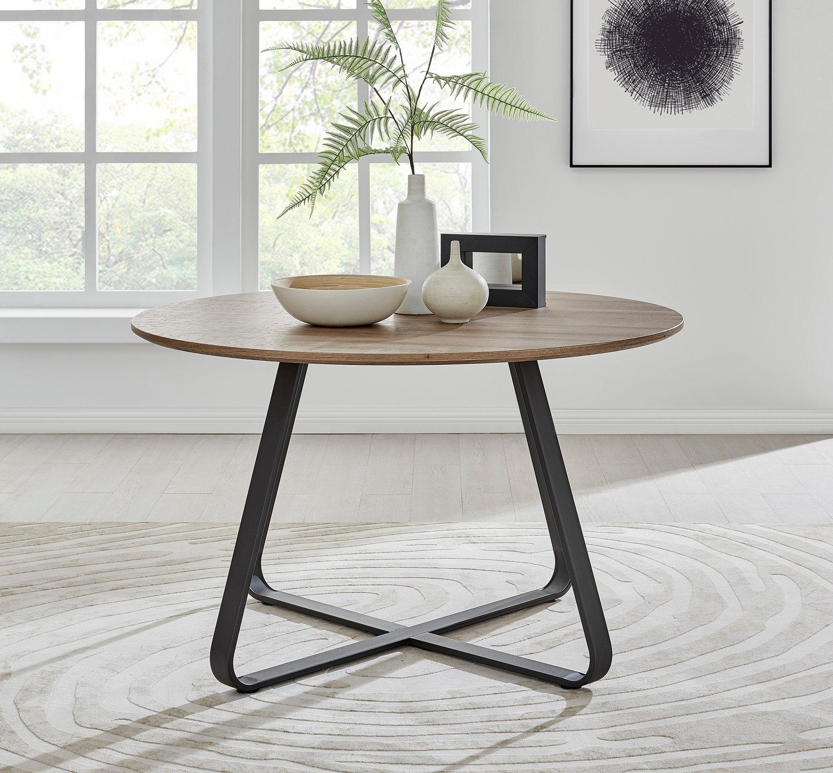 Santorini 120cm 6-Seater Contemporary Round Wood Dining Table